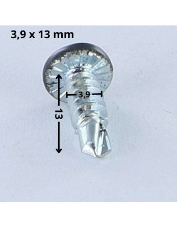 Vis autoperceuse Tête cylindrique bombée TCB Phillips 3.9X13 Acier zingué RAL7016 gris anthracite