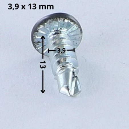 1 x Vis autoperceuse Tête cylindrique bombée TCB Phillips 3.9X13 Acier zingué RAL7016 gris anthracite