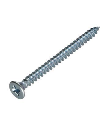 VBA Vis bois agglo Tête fraisée Pozi N°2 4X55 Filetage total Acier zingué