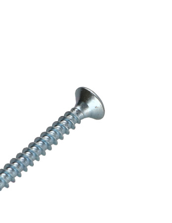 VBA Vis bois agglo Tête fraisée Pozi N°2 4X55 Filetage total Acier zingué