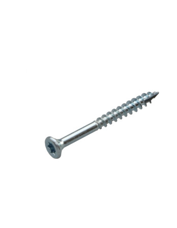 Vis bois TEKOR Tête fraisée Cranté 4X40 Filetée sur 24 TORX T20 Diamètre de tête: 7 Acier zingué Pointe