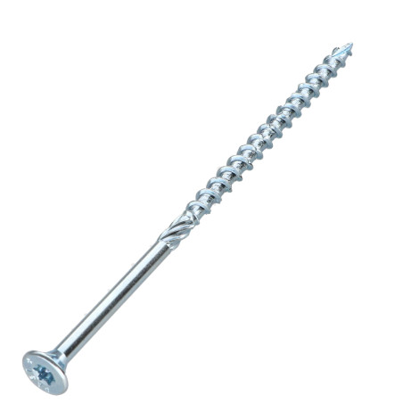 1 x Vis charpente TEKOR Tête fraisée Cranté TORX T30 6X140 Filetée sur 80 Pointe antifendage type 17 Acier zingué