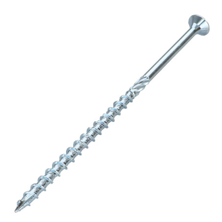 1 x Vis charpente TEKOR Tête fraisée Cranté TORX T30 6X140 Filetée sur 80 Pointe antifendage type 17 Acier zingué