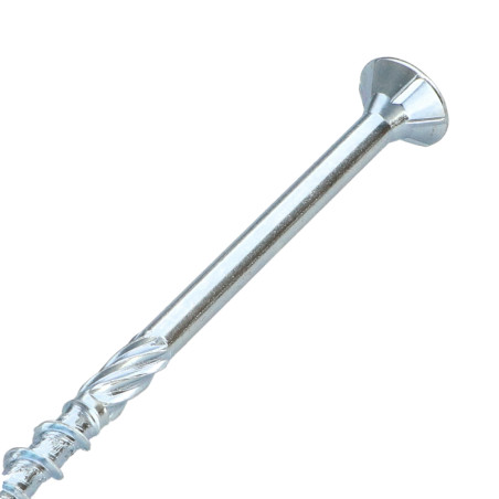 1 x Vis charpente TEKOR Tête fraisée Cranté TORX T30 6X140 Filetée sur 80 Pointe antifendage type 17 Acier zingué