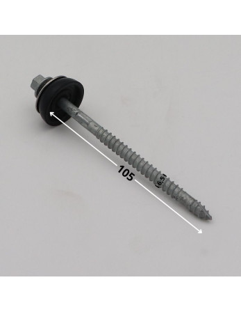 Vis autoperceuse Tête hexagonale TH 6.5X105 Pointe antifendage type 17 Forte tenue à la corrosion Acier galvanisé