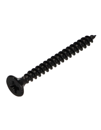 VBA Vis bois agglo Tête fraisée Pozi N°2 4X40 Filetage total Acier zingué noir