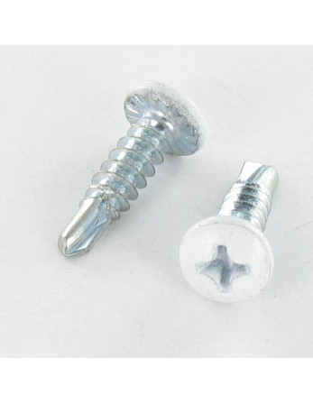 Vis autoperceuse Tête cylindrique bombée TCB Phillips 4.2X16 Acier zingué Laqué blanc 9016