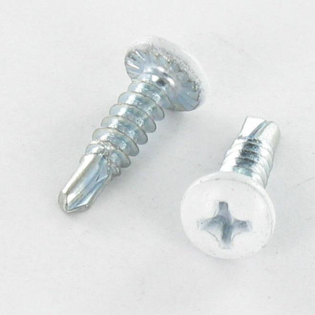 1 x Vis autoperceuse Tête cylindrique bombée TCB Phillips 4.2X16 Acier zingué Laqué blanc 9016
