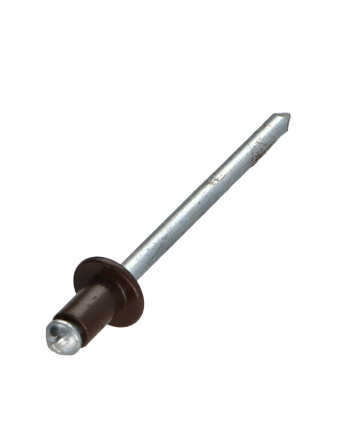 Rivet aveugle Aluminium Tige acier 4X6 Epaisseur de serrage 0.5A 2 Tête Ronde Standard RAL8014 brun sepia