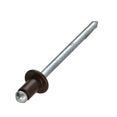 1 x Rivet aveugle Aluminium Tige acier 4X6 Epaisseur de serrage 0.5A 2 Tête Ronde Standard RAL8014 brun sepia