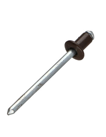 Rivet aveugle Aluminium Tige acier 4X6 Epaisseur de serrage 0.5A 2 Tête Ronde Standard RAL8014 brun sepia