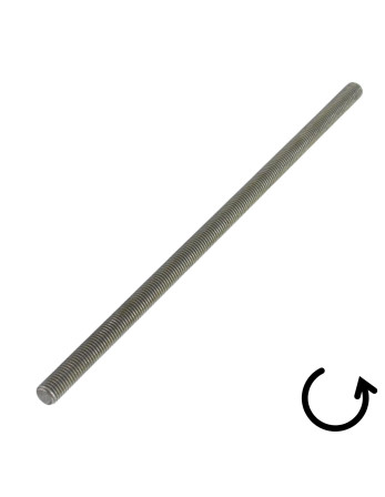 Tige filetée M24 Longueur 1 mètre Pas Gauche Acier brut