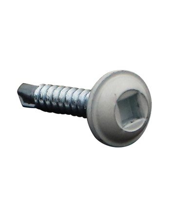 Vis PERCEUSE Tête ronde large Empreinte carré 2 3.5X20 Acier zingué RAL9010 blanc pur