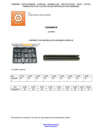 Assortiment de 810 Goupille ELAST Inox A2