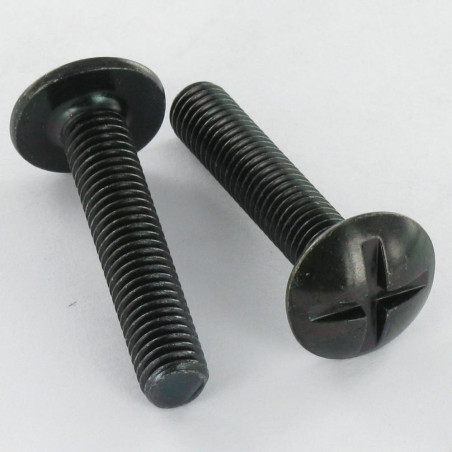 1 x Vis Poelier Fendue En Croix M8X14 Pas de 150 Acier zingué noir