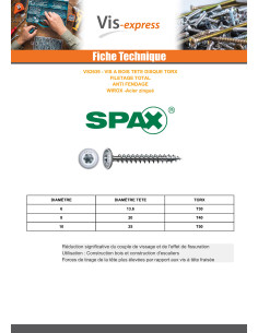 Spax Vis bois Tête disque TORX T30 6X100 Filetée sur 61... 2