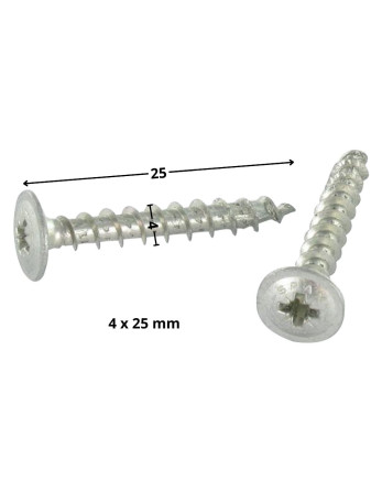 Vis Spax Tête plate Pozi 4X25 WIROX
