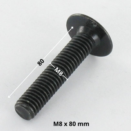 1 x Vis Poelier M8X80 Clé de 5 HC5 Acier zingué noir