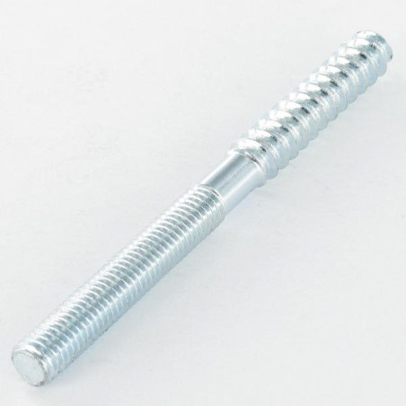 1 x Vis mixte pour pied de lit 10X74 33 Mm fileté bois 4 Mm partie lisse 37 Mm fileté métaux Acier zingué