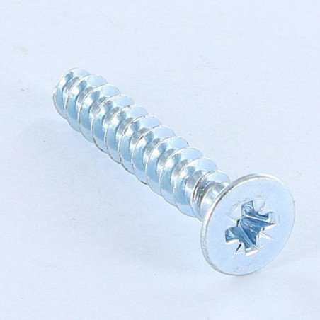 1 x Vis pvc Tête fraisée Pozi 5X30 Filet 30 Degrès Acier zingué