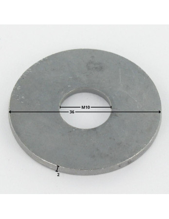 Rondelle Plate M10X36X2 LL Acier brut Géomet 500A