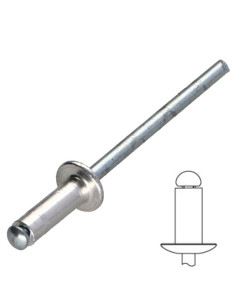 Rivet aveugle Aluminium Tige acier 4.8X25 Tête Ronde...
