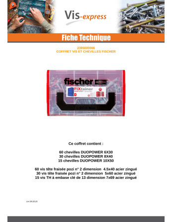 Assortiment de Vis et Cheville Fischer FIXTAINER