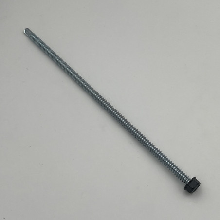 1 x Vis autoperceuse Tête hexagonale TH 6.3X200 Filet tôle Acier zingué RAL7016 gris anthracite
