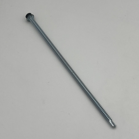 1 x Vis autoperceuse Tête hexagonale TH 6.3X200 Filet tôle Acier zingué RAL7016 gris anthracite