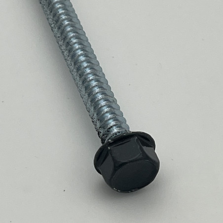1 x Vis autoperceuse Tête hexagonale TH 6.3X200 Filet tôle Acier zingué RAL7016 gris anthracite