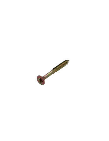 VBA Vis bois agglo Tête fraisée Pozi N°2 4X35 Filetage partiel Bichromaté