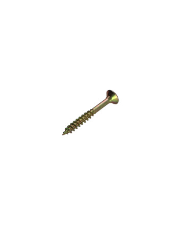 VBA Vis bois agglo Tête fraisée Pozi N°2 4X35 Filetage partiel Bichromaté