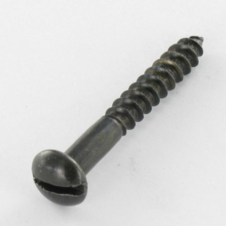 1 x Vis bois Tête ronde TR Fendue 4.5X20 Acier zingué noir