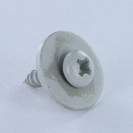 1 x Vis tôle tête cylindrique bombée large Pozi 3.5X13 à Rondelle Acier zingué RAL7035 gris clair