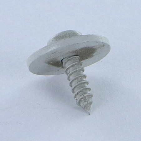 1 x Vis tôle tête cylindrique bombée large Pozi 3.5X13 à Rondelle Acier zingué RAL7035 gris clair