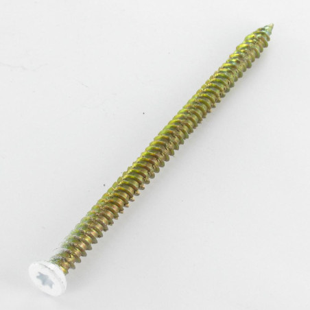 1 x Vis Béton Tête fraisée RED 7.5X120 TORX T30 Bichromaté RAL9016 blanc signalisation