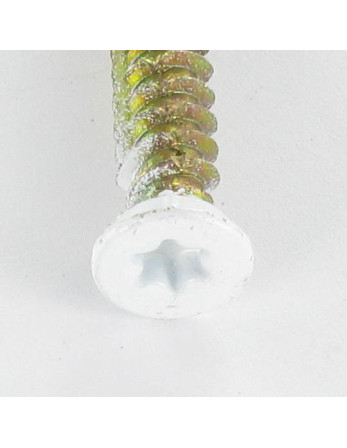 Vis Béton Tête fraisée RED 7.5X120 TORX T30 Bichromaté RAL9016 blanc signalisation
