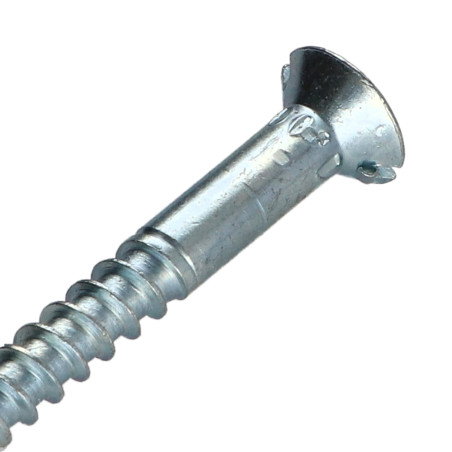 1 x Vis bois Tête fraisée Fendue Percée et taraudée 6X50 Acier zingué