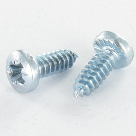 1 x Vis pvc tête cylindrique bombée large Pozi Cranté 4.3X12 Autoperceuse Filet 30 Acier zingué