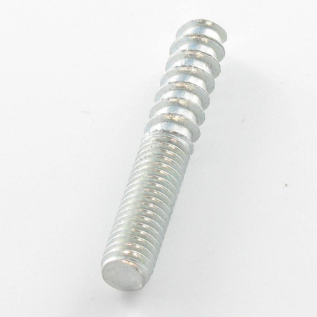 1 x Vis mixte pour pied de lit 6X80 37 Mm fileté bois 43 Mm fileté métaux Acier zingué
