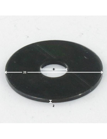 Rondelle Plate 8X20X2 Acier brut zingué nickel noir 480 hbs sans rouille rouge - Noir renforcE haute tenue à la