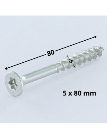 Vis Spax Tête fraisée TORX T20 5X80 Filetée sur 46 Filetage partiel WIROX
