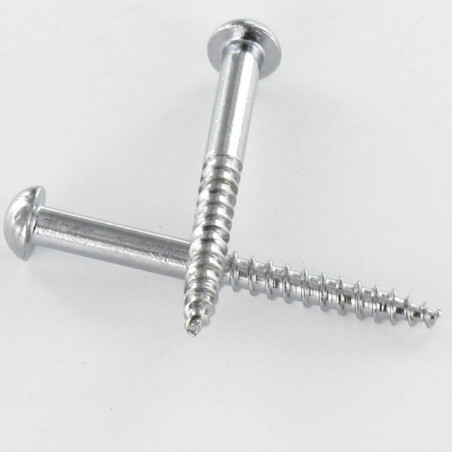 1 x Vis bois Laiton chrome Tête ronde TR Fendue 4X25
