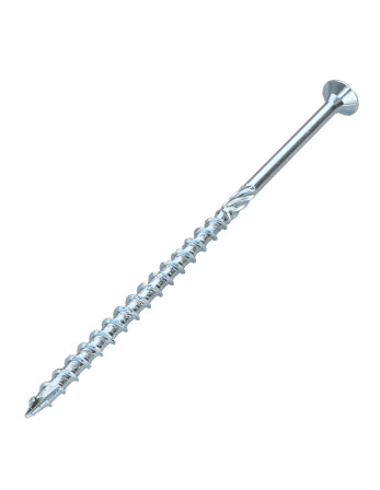 Vis charpente TEKOR Tête fraisée Cranté TORX T25 5X120 Filetée sur 70 Pointe antifendage type 17 Acier zingué