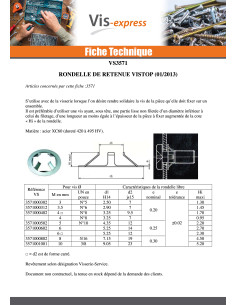 Rondelle RETENUE VISTOP 8 REF91080132 Acier zingué 2