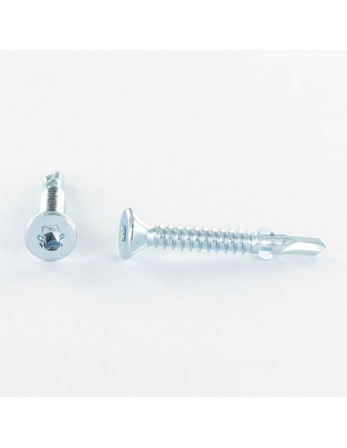 Vis autoperceuse Tête fraisée TORX T25 4.8X32 Crantée et ailettes Acier zingué