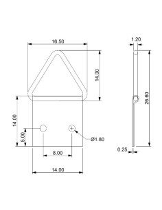 Attache triangulaire pour tableau 20MM Acier brut 2