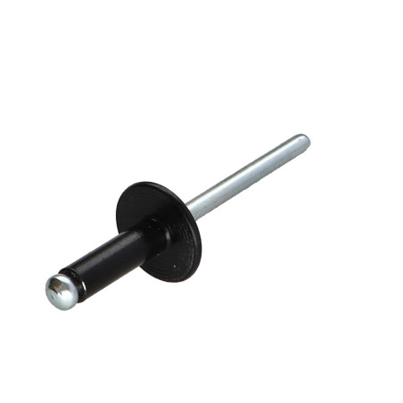 1 x Rivet aveugle Aluminium Tige acier 4.8X16 Epaisseur de serrage 9 à 11 Tête large ALX Noir