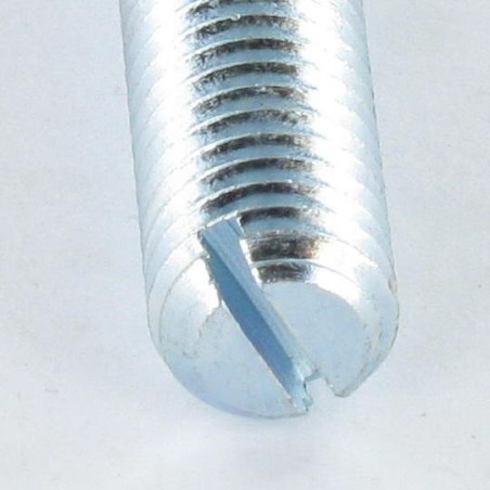 1 x Vis métaux Sans tête Fendue M6X40 Bout plat Acier zingué