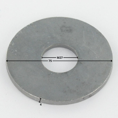 1 x Rondelle Plate M27X75X4 LL Forte tenue à la corrosion Acier galvanisé à chaud